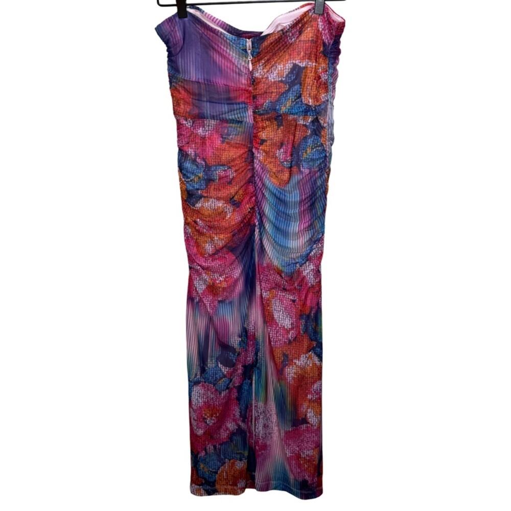 Anthropologie The Soleil Slim Strapless Ruched Mesh Dress - M - Picture 7 of 8